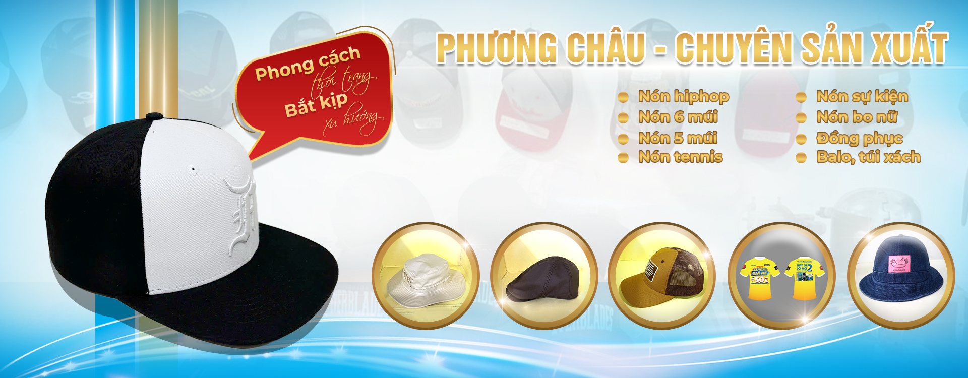 NÓN MŨ PHƯƠNG CHÂU<br>CÔNG TY TNHH SẢN XUẤT PHƯƠNG CHÂU